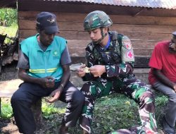 Berbagi Bibit Pertanian Satgas Yonif 521/DY di Distrik Walesi, Jayawijaya
