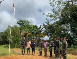 Hangatnya Perayaan HUT RI di Perbatasan: TNI dan Warga Upkim Bersatu, Kibarkan Merah Putih
