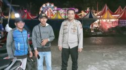 Polsek Sengah Temila Gelar Patroli Malam di Area Hiburan Rakyat untuk Cegah Gangguan Kamtibmas