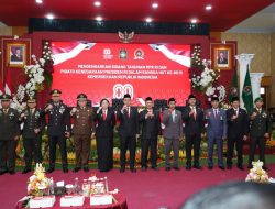 Dandim 0808 Bersama Forkopimda Kota Blitar Ikuti Pidato Kenegaraan Jelang HUT Ke – 80 RI Secara Virtual