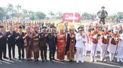 Marching Band Atdihira Wira Bhakti Polda Sumatera Selatan Tampil Memukau dalam Peringatan Hari Kemerdekaan Republik Indonesia Ke-80