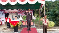 HUT Kemerdekaan RI ke-80 Kapolsek Kuala Behe Jadi Irup Penurunan Bendera