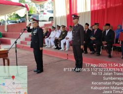 Upacara Penurunan Bendera HUT ke-80 RI di Desa Sumberejo Pagak Malang Berlangsung Lancar