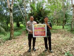 Sosialisasikan cegah Kebakaran hutan dan lahan, Personil Polsek Menjalin Sampaikan Pesan Kamtibmas