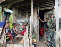 Anjangsana dan Menjalin Silaturahmi Satgas Yonif 521/DY di Distrik Benawa