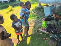 Rasa Asih Satgas Yonif 521/DY Binter Terbatas di Kabupaten Mamberamo Tengah, Papua Pegunungan