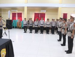 Kapolres Banyuasin pimpin upacara serah terima jabatan (Sertijab) dan pelaksanaan Kenal Pamit di Lingkungan Polres Banyuasin