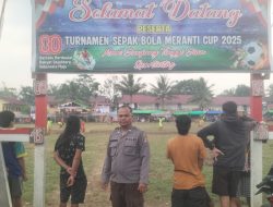 Polsek Meranti Amankan Pertandingan Sepak Bola HUT RI ke-80