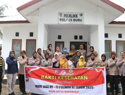 Polwan Polres Buru Gelar Bakti Kesehatan Sambut HUT ke-77 Polwan RI