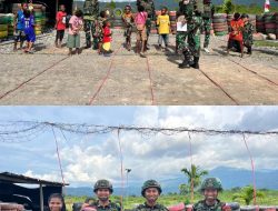 Satgas Yonif 521/DY Melaksanakan Kegiatan Lomba Dalam Rangka Memperingati Hari Kemerdekaan Republik Indonesia yang ke-80 di Distrik Elelim