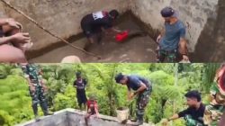 Satgas Yonif 763/SBA Pos Distrik Bamusbama Bersama Masyarakat Laksanakan Pembersihan Bak Mata Air