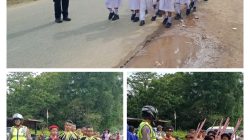 Polsek Mempawah Hulu Laksanakan Pengamanan Pertandingan Lomba Gerak Jalan