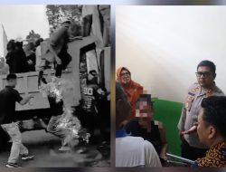 Aksi Heroik Personel Polres SBT, Memberikan Bajunya UNTUK Menutupi Tubuh Mahasiswi yang Bajunya Terbakar Saat Aksi Demo Didepan Kantor DPRD