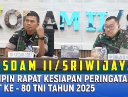Kasdam II/Sriwijaya Pimpin Rapat Kesiapan HUT Ke-80 TNI Tahun 2025