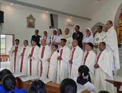 Polsek Meranti Pengamanan Pengukuhan Kongregasi tarekat religius wanita Katolik Di Paroki Hati Kudus Yesus Meranti
