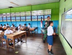 Satgas Kewilayahan Yonif 123/Rajawali, Pos Suator Gelar Kegiatan Belajar Mengajar di Sekolah