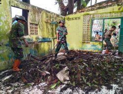 Danramil 01/Makrayu Pimpin Gotong Royong Jumat Bersih di SDN 31 Palembang
