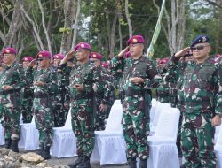 Danpasmar 1 Ikuti Upacara Pembaretan 527 Prajurit Muda Baret Ungu