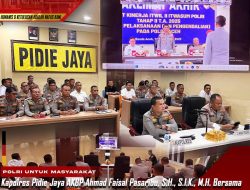 Kapolres Pidie Jaya Bersama Wakapolres dan PJU Mengikuti Zoom Meeting Taklimat Akhir Audit Kinerja Tahap II T.A 2025