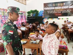 Letkol Czi Dili Eko Setyawan; 560 Siswa SD Budhi Mulia Merauke Dapat Makanan Bergizi Gratis