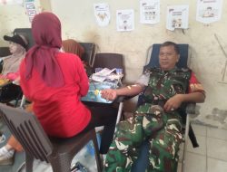 Koramil 418-01/Makrayu Gelar Bakti Sosial Donor Darah Bersama Sekolah Tunas Teladan Gandus dalam Rangka HUT TNI ke-80