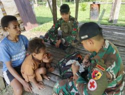 Satgas Yonif 131/Brs Gelar Pelayanan Kesehatan di Kampung Sawiyatami