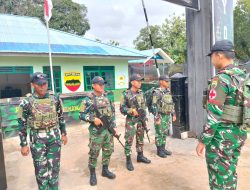 Pos Mur Satgas Yonif 123/Rajawali Melaksanakan Pelayanan Kesehatan Keliling di Kampung Mur Distrik Namboiman Bapai