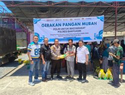 Polsek Betung Gelar Gerakan Pangan Murah Warga Antusias Membeli Beras SPHP