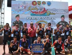 Rayakan HUT ke-80 TNI, Korem 044/Gapo Selenggarakan Lomba Perahu Bidar
