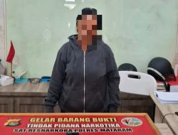 IRT di Mataram Kedapatan Simpan 3,23 Gram Sabu