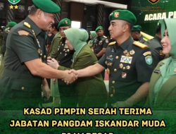 Kasad Pimpin Serah Terima Jabatan Pangdam Iskandar Muda di Mabesad