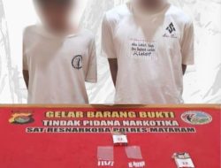 Dua Pengedar Sabu Asal Lombok Tengah Diamankan di Suranadi, 7,32 Gram Sabu Berhasil Disita