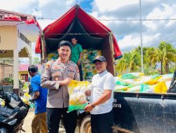 Polres Banyuasin Sukses Gelar Gerakan Pangan Murah 8 Ton Beras Bulog Ludes Terjual