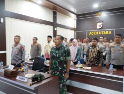Dandim 0103/ACEH Utara Ikuti Vicon Green Policing dan Antisipasi Pertambangan Liar Di Aceh
