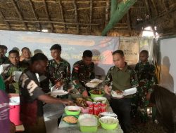 Tasyakuran Naik Pangkat Satgas Yonif 521 Berbagi Kebahagiaan dengan Masyarakat