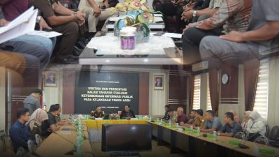 Kejati Aceh Menerima Kunjungan Visitasi dan Presentasi dalam Rangka Tahapan Evaluasi Keterbukaan Informasi Publik oleh Komisi Informasi