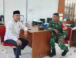 Babinsa Jalin Komsos dengan Kepala Sekolah SMK Negeri 1 Lhokseumawe Bahas Program Makan Bergizi Gratis