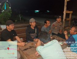 Patroli Malam Polsek Air Besar, Wujud Kepedulian Polisi Jaga Kamtibmas dan Kedekatan dengan Warga