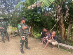 Pos Bulangkop Satgas Yonif 751/VJS Anjangsana ke Kampung Bulangkop, Kemanunggalan TNI–Rakyat Kian Erat