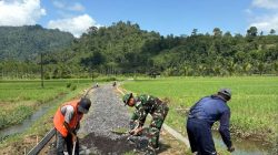 Sinergi TNI dan Warga Wujudkan Persiapan Maksimal Pengecoran Jalan Usaha Tani di Lebakharjo
