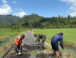 Sinergi TNI dan Warga Wujudkan Persiapan Maksimal Pengecoran Jalan Usaha Tani di Lebakharjo