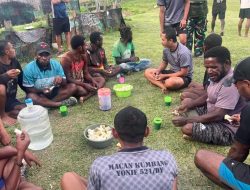 Wujud Kedekatan dan Kehormanisan Masyarakat Dengan Satgas Yonif 521/DY Melalui Olahraga Bersama