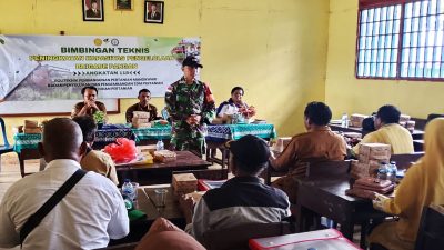 Babinsa Koramil 1707-05/Ulilin Beri Motivasi Kepada Anggota Brigade Pangan Saat Mengikuti Bimtek