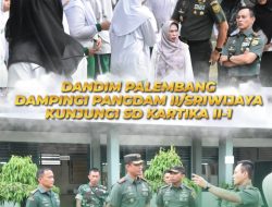 Dandim 0418/Palembang Dampingi Pangdam II/Sriwijaya Mayjen TNI Ujang Darwis,M.D.A Kunjungi SD Kartika II-1 Palembang