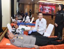 Sambut HUT Humas Polri ke-74 Bidhumas Polda Sumsel Gelar Donor Darah