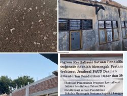 Pembangunan Revitalisasi Sekolah di SMPN 6 Langgudu Bermasalah, Diduga Gunakan Bahan Material Tidak Berkualitas