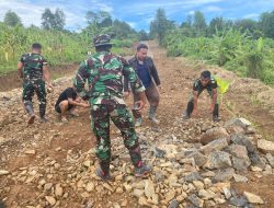 Satgas TMMD Ke-126 Kodim 0601/Pandeglang Terus Lanjutkan Pekerjaan Pengerasan Jalan, Capai Progres 72% di Hari Ke-17
