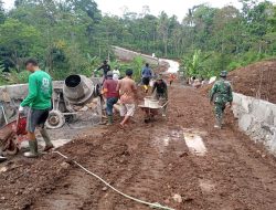 Gotong Royong Satgas TMMD Kodim Boyolali Pacu Pembangunan Talud di Desa Candi