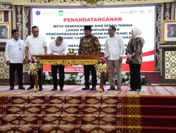 Danrem 044/Gapo Hadiri Acara Penandatanganan Nota Kesepakatan Pembangunan dan Pengoperasian Pelabuhan Palembang