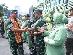 Prajurit Garuda Dempo Sambut Kunker Kasad di Wilayah Kodam II/Sriwijaya